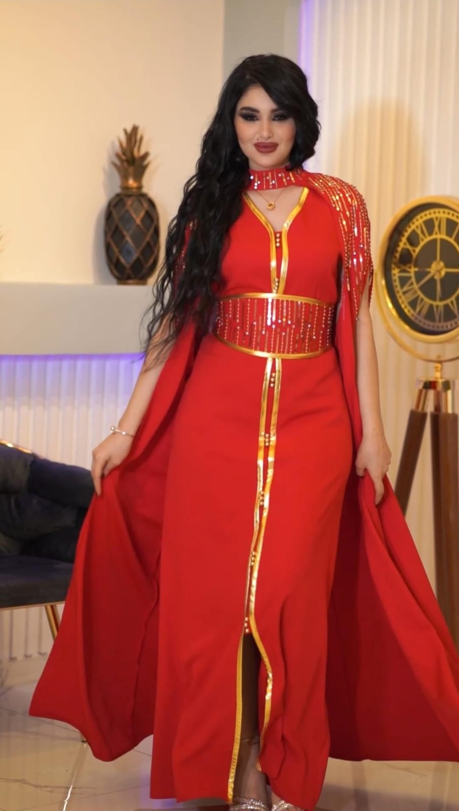 قفطان قطعتين مع حزام