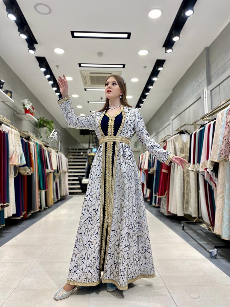 قفطان مغربي مشجر قطعتين