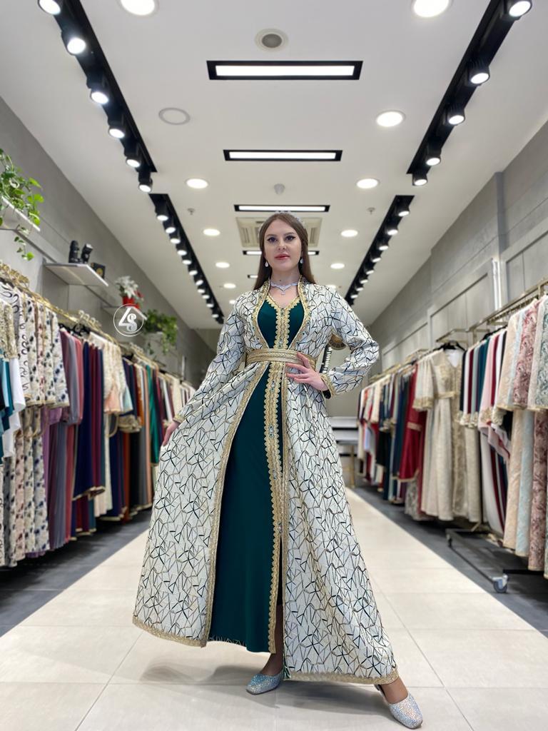 قفطان مغربي مشجر قطعتين