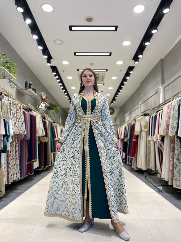 قفطان مغربي مشجر قطعتين