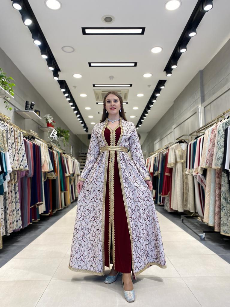 قفطان مغربي مشجر قطعتين