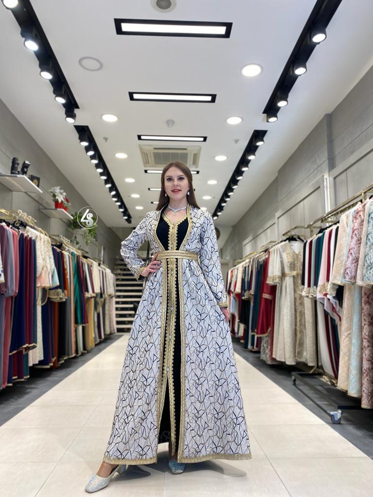قفطان مغربي مشجر قطعتين