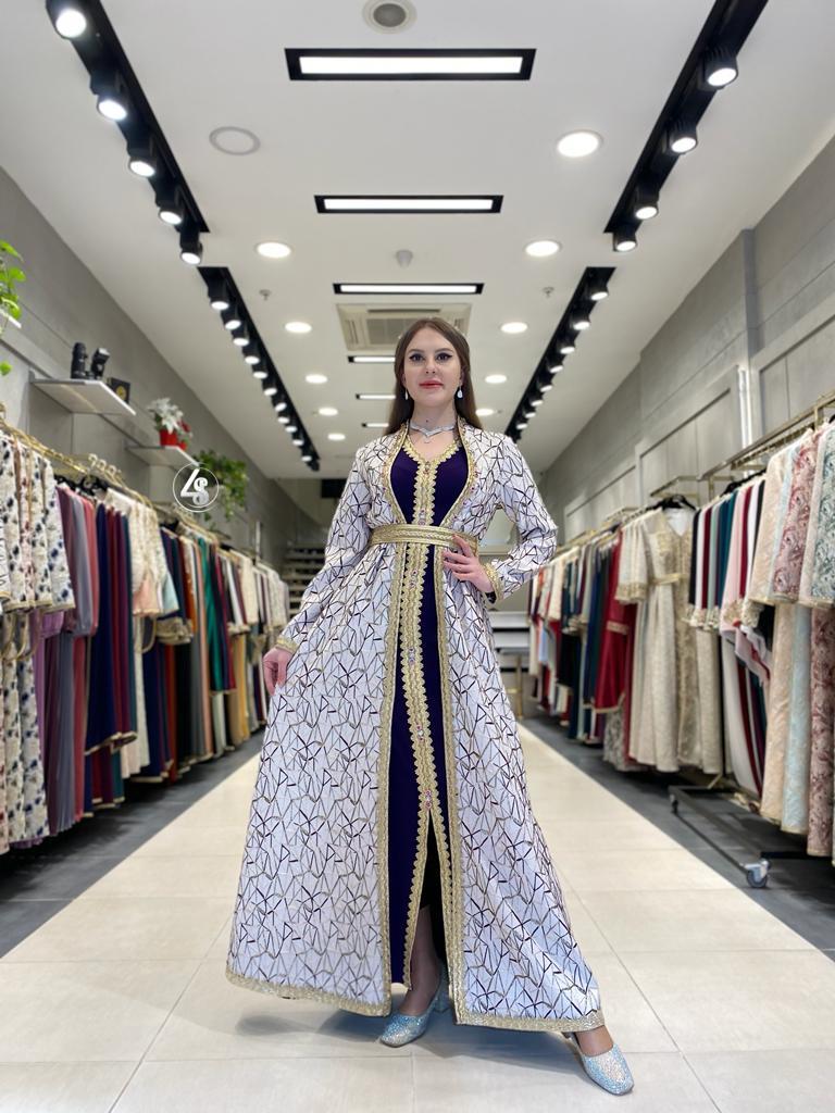 قفطان مغربي مشجر قطعتين
