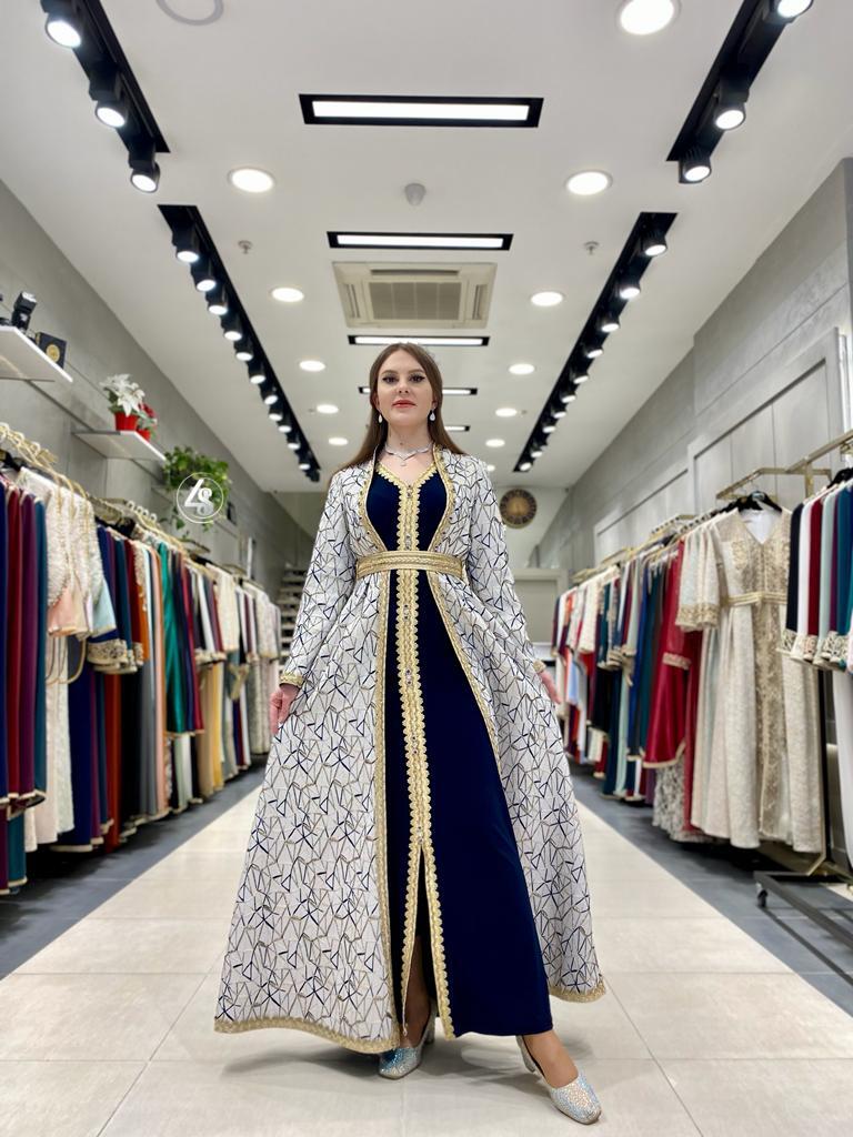 قفطان مغربي مشجر قطعتين