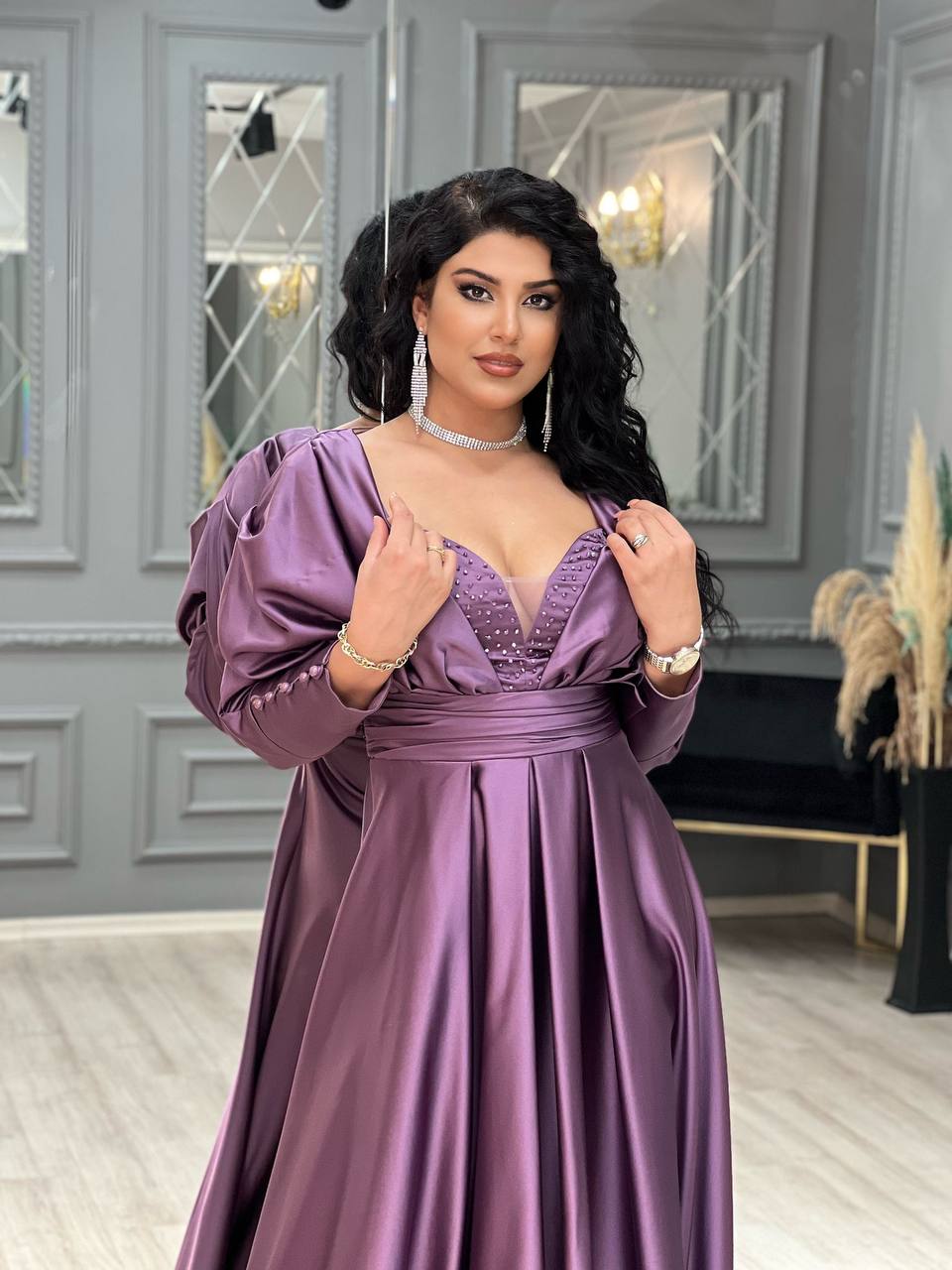 فستان سهرة ستان