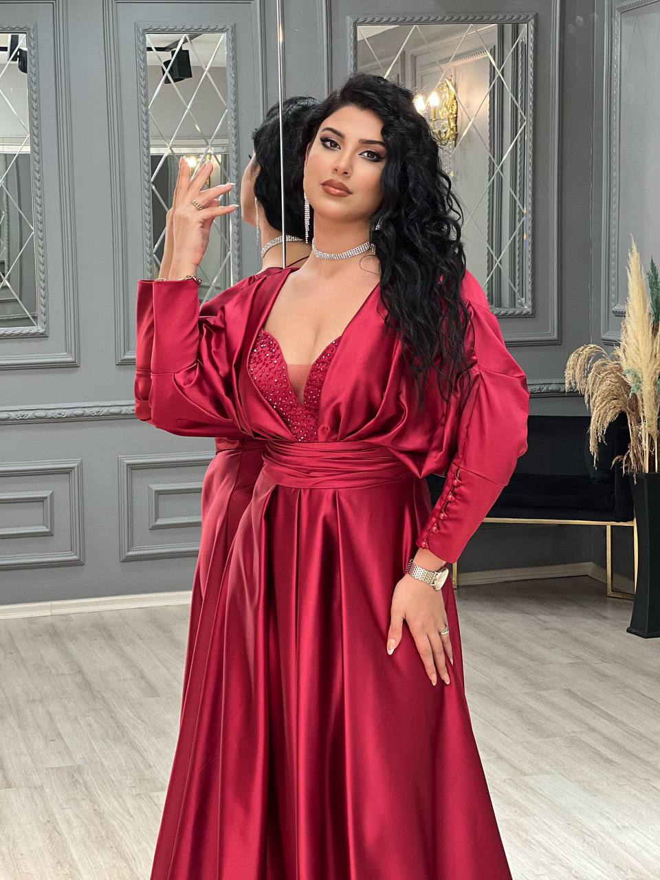 فستان سهرة ستان