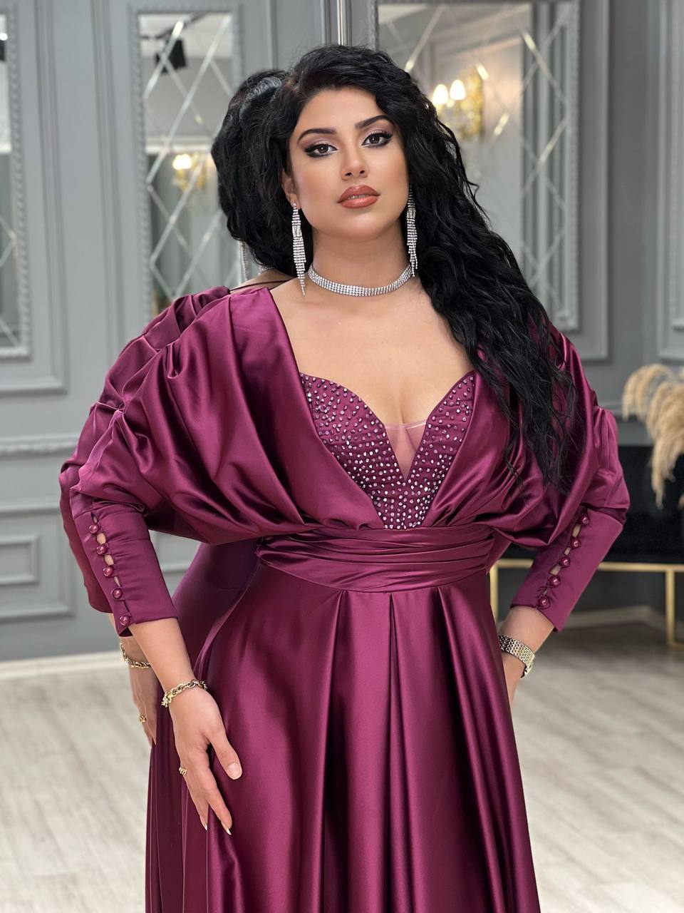 فستان سهرة ستان