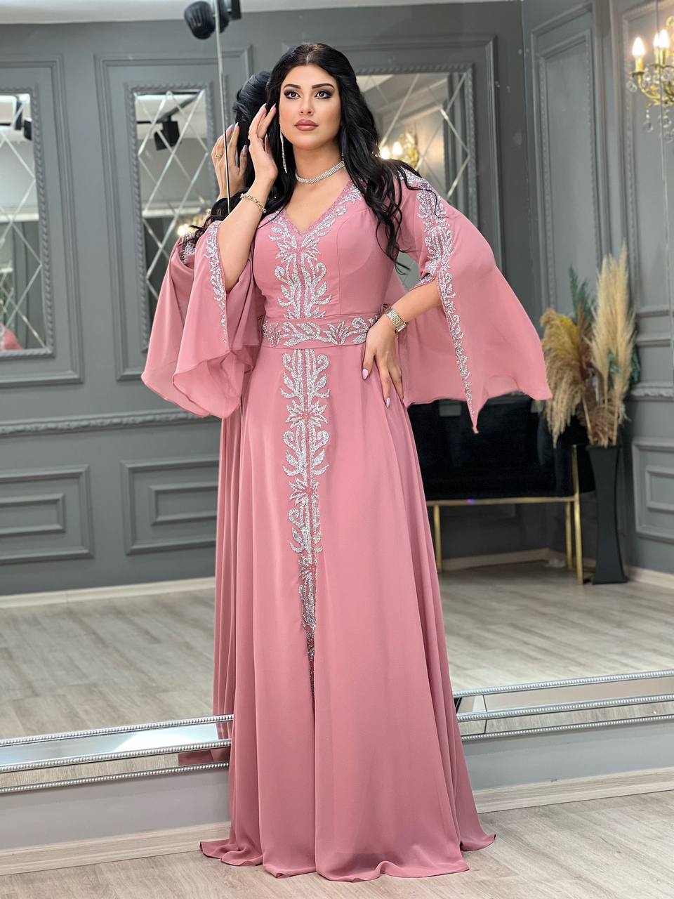 قفطان شيفون شك حجر