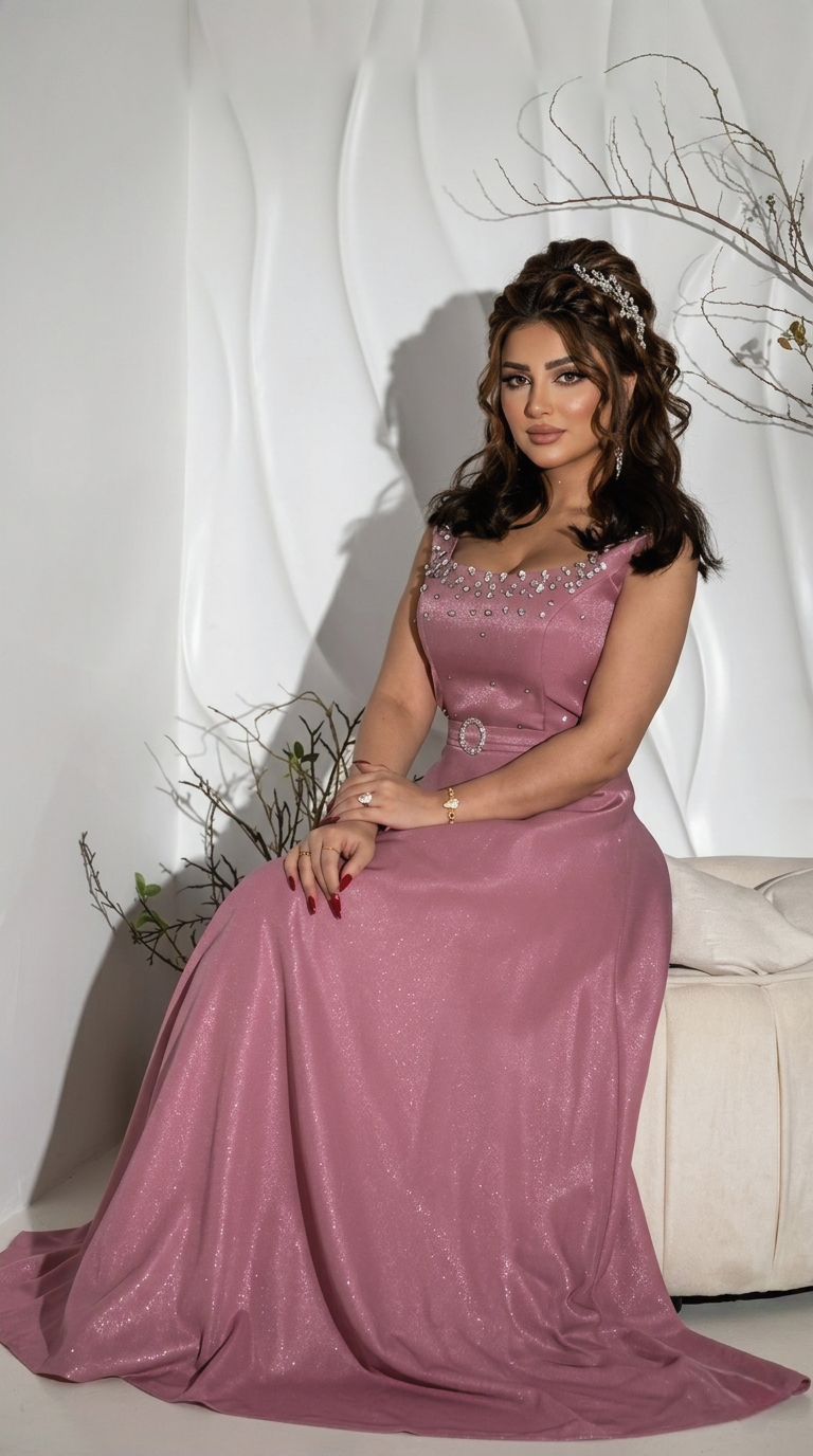فستان سهرة مع كارديجان تول