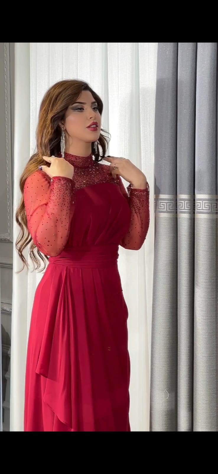 فستان سهرة احمر