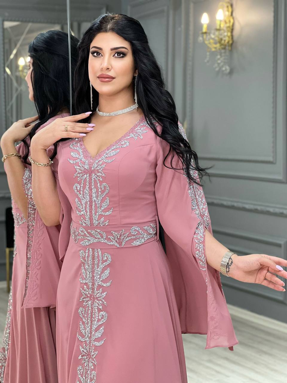 قفطان شيفون شك حجر